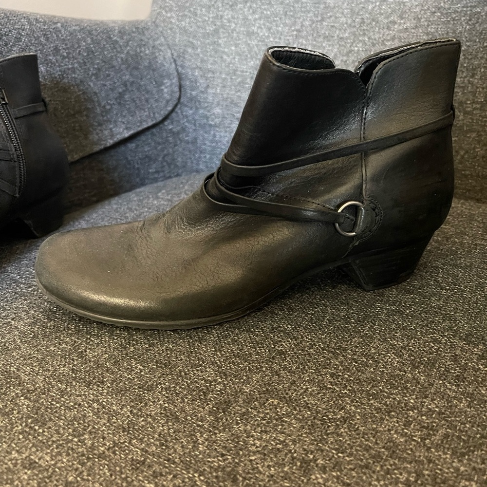 Black Leather Ankle Boots